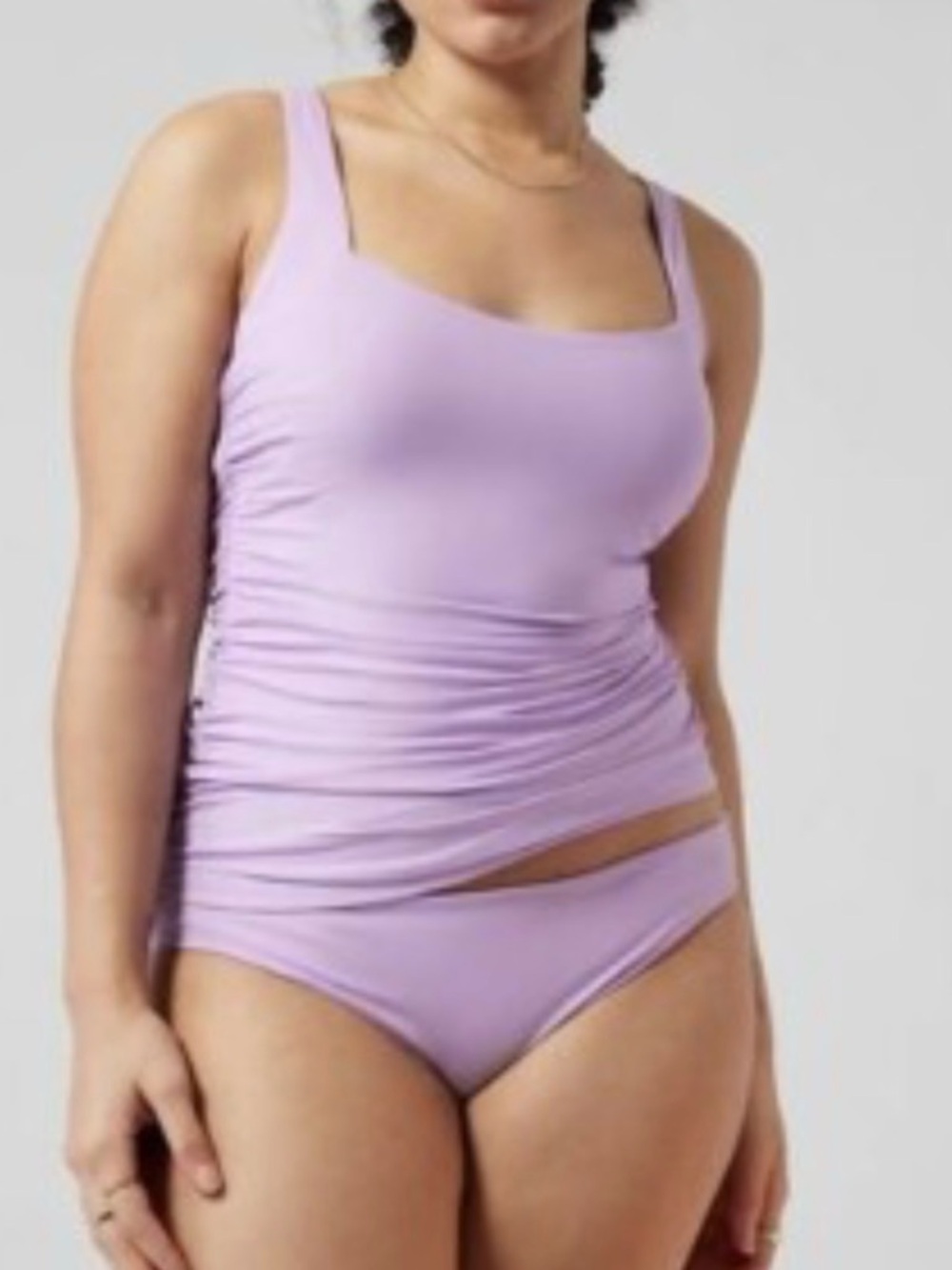 Athleta Square Neck Bra Cup Tankini 40 B/C Lilac Elfin Purple NWT